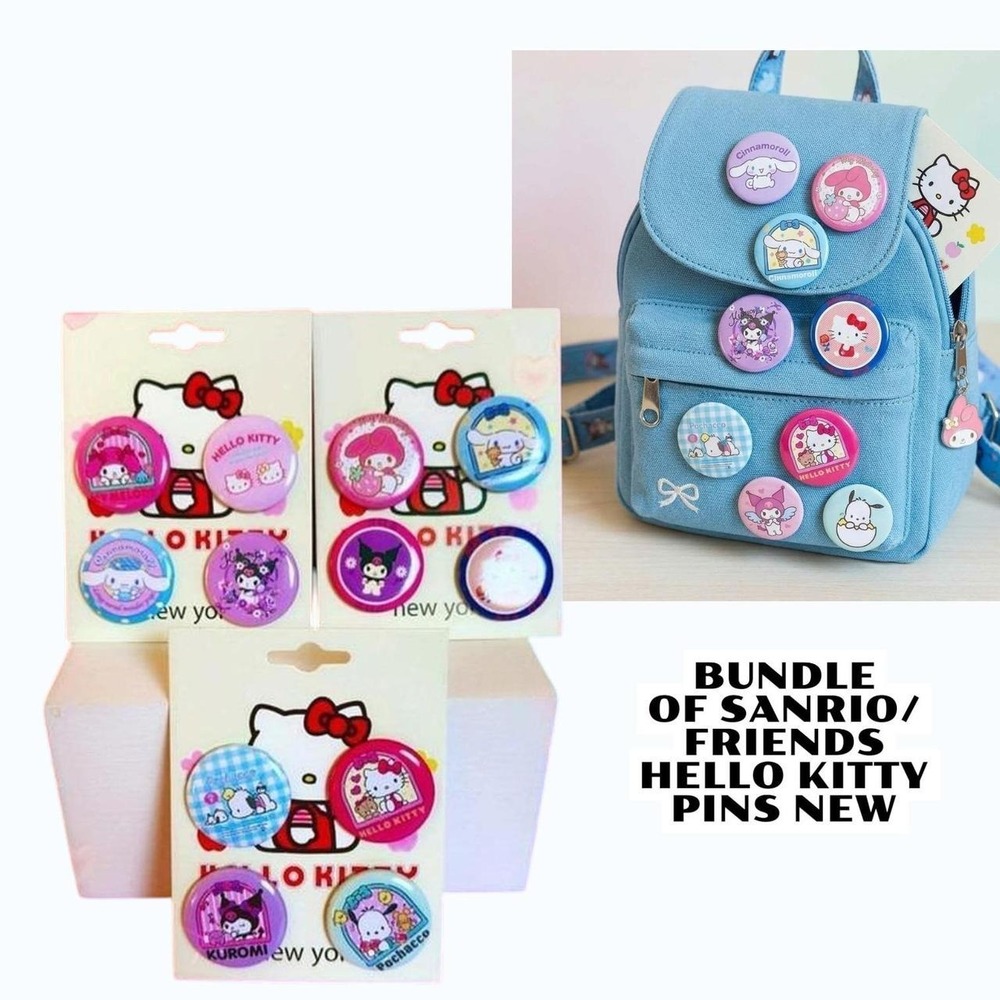 Three packs of Sanrio hello Kitty pins NEW